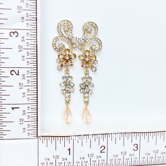 Crystal Chandelier Prom Pageant Bridal Earrings - Picture 5 of 5